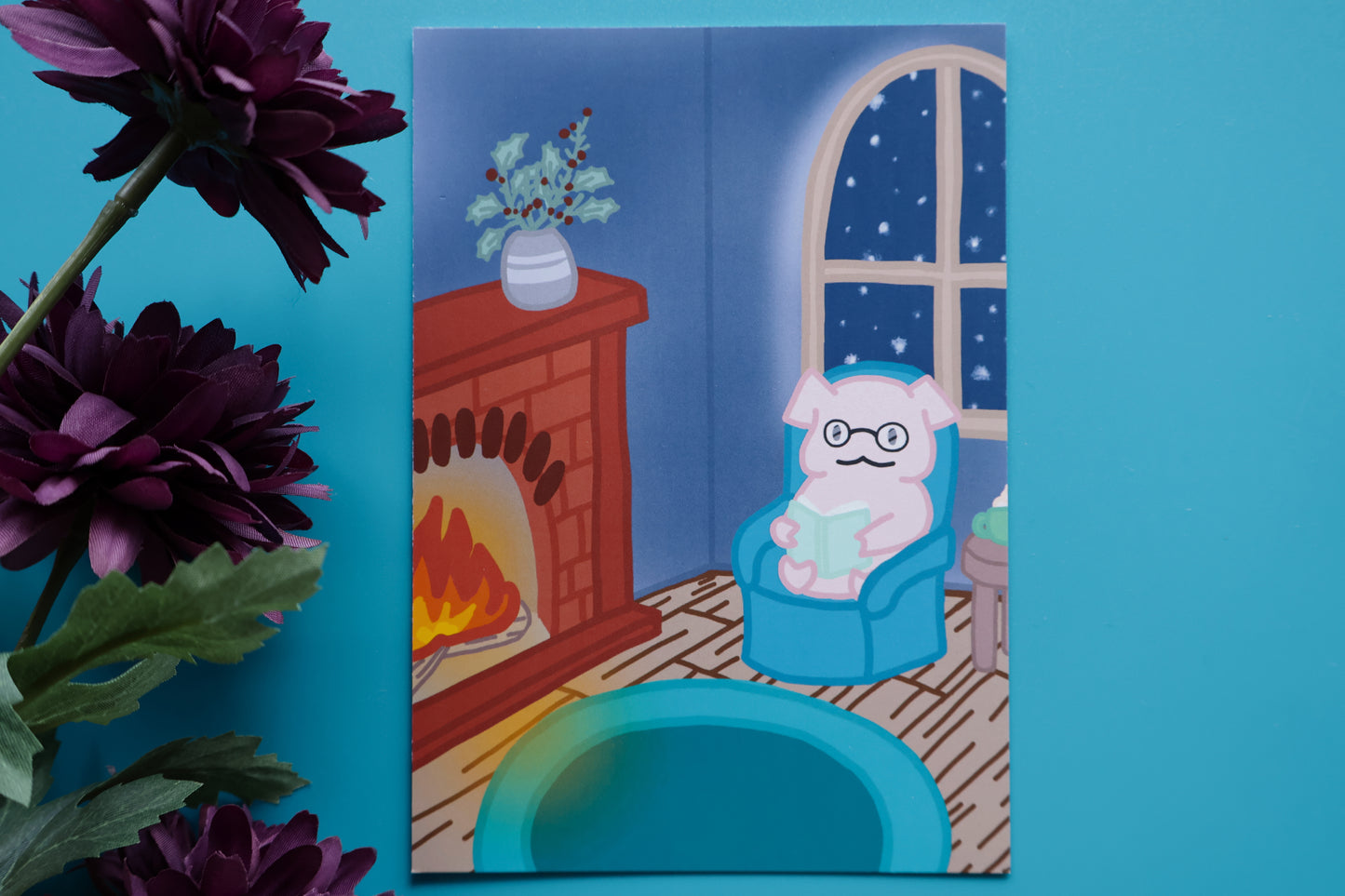 Postcard - Near the fire