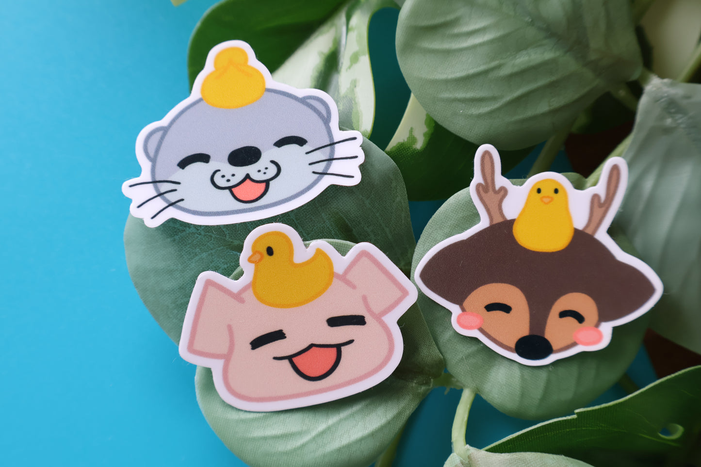 Pack of 3 small stickers - Ducklings on the head